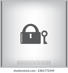 Lock vector flat icon illustration.