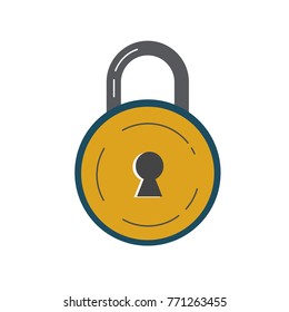 Lock Vector Flat Icon, simple & modern icon illustration with dark & Fun Color