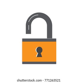 Lock Vector Flat Icon, simple & modern icon illustration with dark & Fun Color