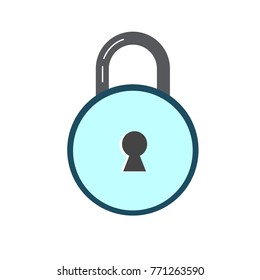Lock Vector Flat Icon, simple & modern icon illustration with dark & Fun Color