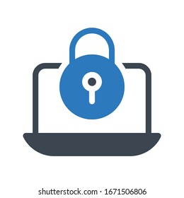 lock vector glyph color icon 