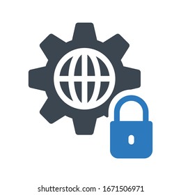 lock vector glyph color icon 
