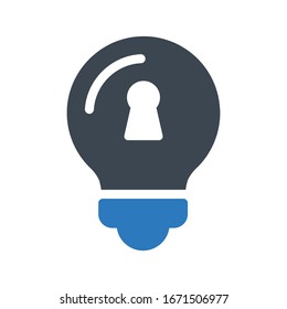 lock vector glyph color icon 