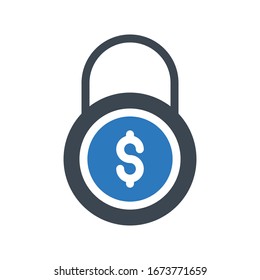 lock vector glyph color icon 