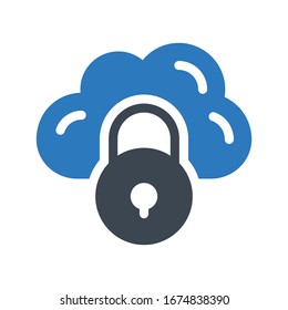 lock vector glyph color icon 