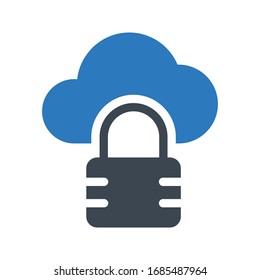 lock vector glyph color icon 