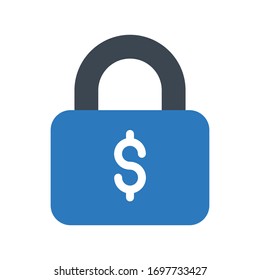 lock vector glyph color icon 