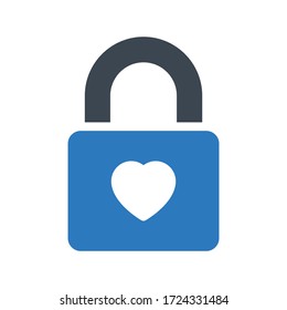 icono de color de glifo del vector de bloqueo 