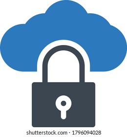 icono de color de glifo del vector de bloqueo 