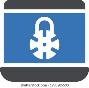icono de color de glifo del vector de bloqueo