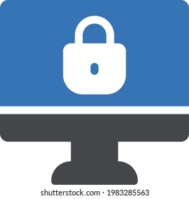icono de color de glifo del vector de bloqueo
