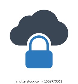 lock  vector glyph colour icon 