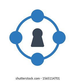lock vector glyph colour icon 