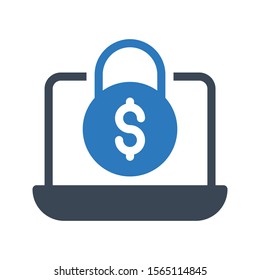 lock vector glyph colour icon 