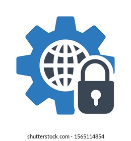 lock vector glyph colour icon 