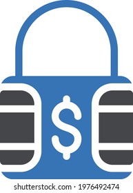 lock vector glyph colour  icon