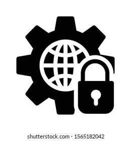 lock vector glyph flat icon 