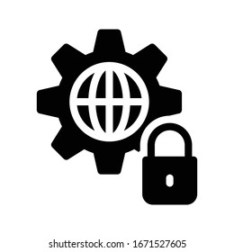 icono plano de glifo de bloqueo vectorial 