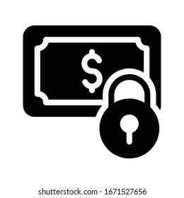 lock vector glyph flat icon 
