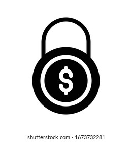 lock vector glyph flat icon 