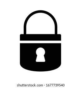 lock vector glyph flat icon 