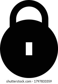 lock vector glyph flat icon 