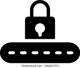 lock vector glyph flat icon