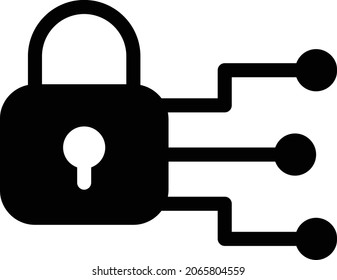 lock vector glyph flat icon