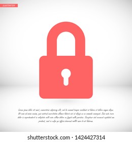 lock vector icon 10 eps , Lorem ipsum Flat design