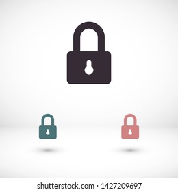 lock vector icon 10 eps , Lorem ipsum Flat design