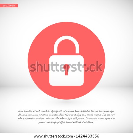 lock vector icon 10 eps , Lorem ipsum Flat design