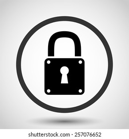 Lock vector icon - black illustration