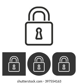 Lock   vector icon. Black  illustration isolated on white  background for graphic and web design.