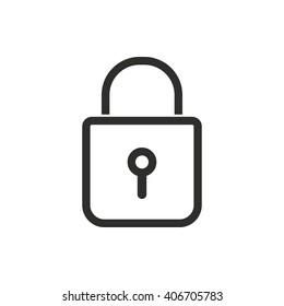 Lock   vector icon. Black  illustration isolated on white  background for graphic and web design.