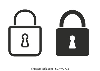 Lock vector icon. Black illustration isolated on white background for graphic and web design.