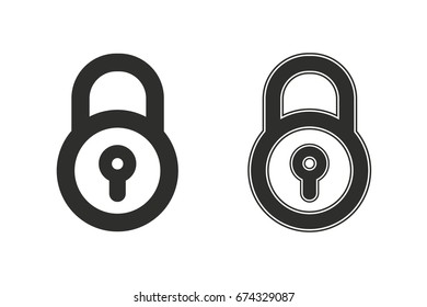 Lock vector icon. Black illustration isolated on white background for graphic and web design.