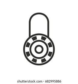 Lock vector icon. Black illustration isolated on white background for graphic and web design.