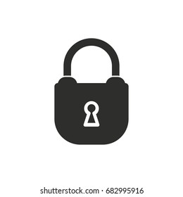Lock vector icon. Black illustration isolated on white background for graphic and web design.