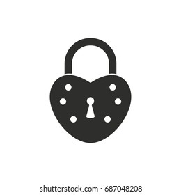 Lock vector icon. Black illustration isolated on white background for graphic and web design.