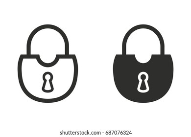 Lock vector icon. Black illustration isolated on white background for graphic and web design.