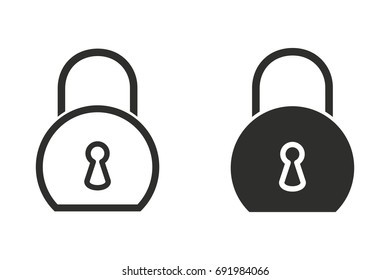 Lock vector icon. Black illustration isolated on white background for graphic and web design.