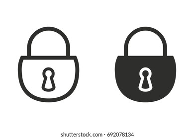 Lock vector icon. Black illustration isolated on white background for graphic and web design.