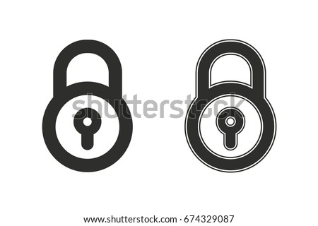 Lock vector icon. Black illustration isolated on white background for graphic and web design.