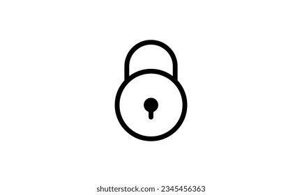 lock vector icon black and white background out line style eps8