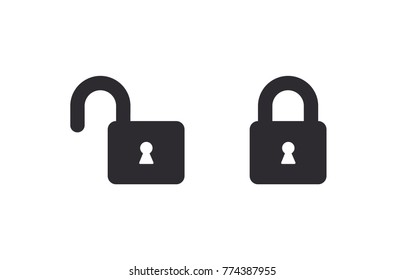 Lock vector icon. Vector lock. Closed lock. Lock icon. Padlock sign. Closed. Keyhole. Access, safety. Unlock sign. Security icon. Protection icon. Data security. Open access. Privacy sign. Protection 
