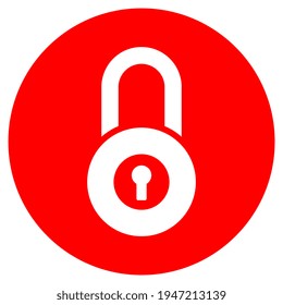 Icono del vector de bloqueo, signo cerrado en fondo blanco