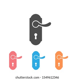 Lock vector icon, door handle icon in trendy flat style. Vector