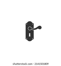 Sperren Sie Vektorsymbol, Türgriff Symbol im trendigen Flachstil. Vectorflaches Zeichen