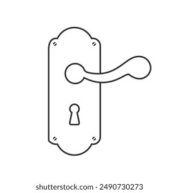 Icono de Vector de bloqueo, ícono de manija de puerta en estilo plano de moda. Vector