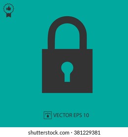 Lock vector icon EPS 10. Simple isolated safety symbol.